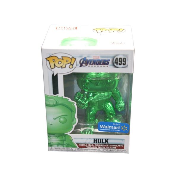 Funko Pop Marvel Avengers Endgame Hulk #499 Green Chrome (Walmart Exclusive) - Picture 1 of 11